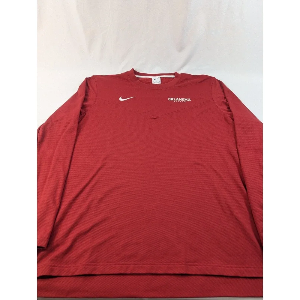 Nike Swoosh Thermal Shirt Mens XL Waffle Knit Fleece Oklahoma Sooners Soccer Men